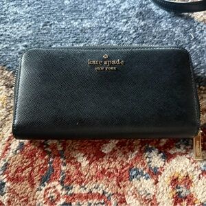 Kate Spade Black Zip-Around Wallet